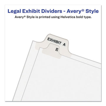 Avery® Preprinted Legal Exhibit Bottom Tab Index Dividers, Avery Style, 26-tab, Exhibit 1 To Exhibit 25, 11 X 8.5, White, 1 Set freeshipping - TVN Wholesale